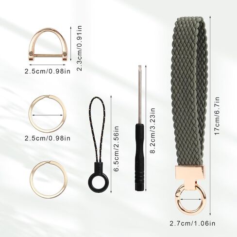lasuroaKeychain Wristlet for Women Men, with D-Ring Short Tether & 2 Key Rings Lanyard for Keys ID Badges Essentials in Saudi Arabia