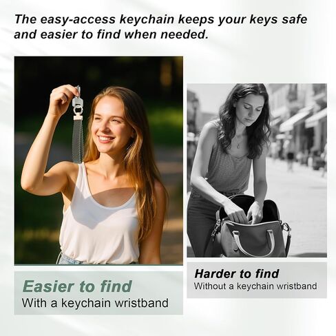 lasuroaKeychain Wristlet for Women Men, with D-Ring Short Tether & 2 Key Rings Lanyard for Keys ID Badges Essentials in Saudi Arabia