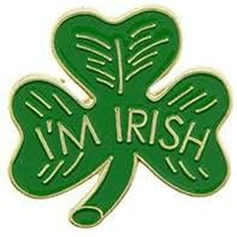 I'm Irish Lucky Shamrock Clover Lapel Pin, 1 inch, Green and Gold in Saudi Arabia