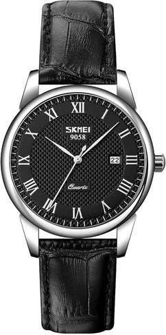 Mens Womens Quartz Watch Roman Numeral Business Casual Fashion Analog Wrist Watch Classic Calendar Date Window 30M Waterproof Comfortable Leather Watches in Saudi Arabia
