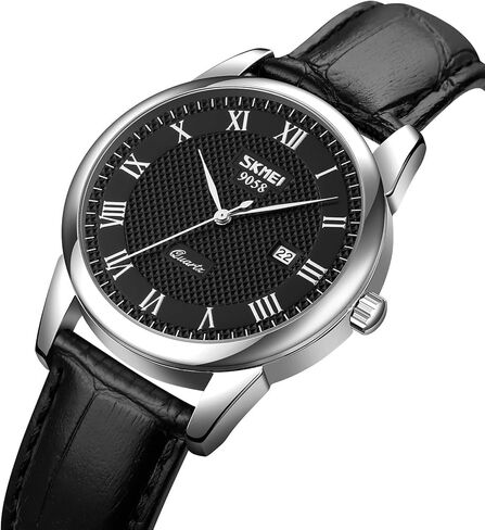 Mens Womens Quartz Watch Roman Numeral Business Casual Fashion Analog Wrist Watch Classic Calendar Date Window 30M Waterproof Comfortable Leather Watches in Saudi Arabia
