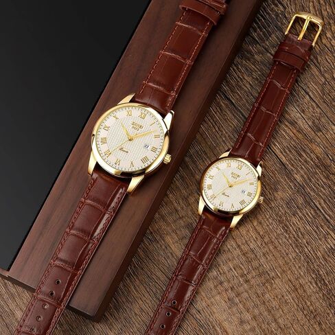 Mens Womens Quartz Watch Roman Numeral Business Casual Fashion Analog Wrist Watch Classic Calendar Date Window 30M Waterproof Comfortable Leather Watches in Saudi Arabia