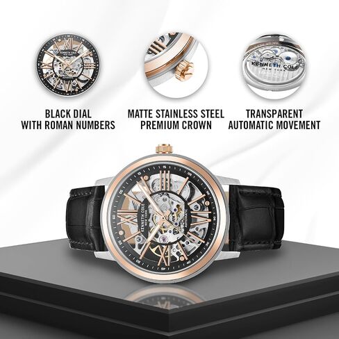 Watch Kenneth Cole New York Men's Watch-الفولاذ المقاوم للصدأ ، والتوليد الذاتي التلقائي ، ومقاوم للماء ، ورومرات رومانية ، و WATION DIAL HAID WATCH للرجال in Saudi Arabia