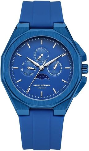 Fashion Business Mens Quartz Watches 5ATM Waterproof Chronograph Watch Latest Silicone Strap Wrist Watch with Auto Date, Moon Phase in Saudi Arabia