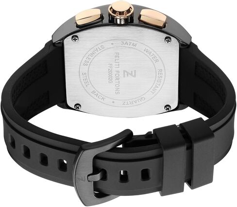 Mens Watches Sport Tonneau 3ATM Waterproof Chronograph Luminous Quartz Watches of Men Silicone Strap with Gift for Men in Saudi Arabia