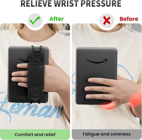 MoKo 2 Pack Security Hand Strap for 6-8" Kindle eReaders Fire Tablet-Kindle/Kobo/Voyaga E-Book Tablet, High-Elasticity Versatile Hand Strap Lightweight Finger Grip Holder, Indigo+Glitter Deep Blue in Kuwait