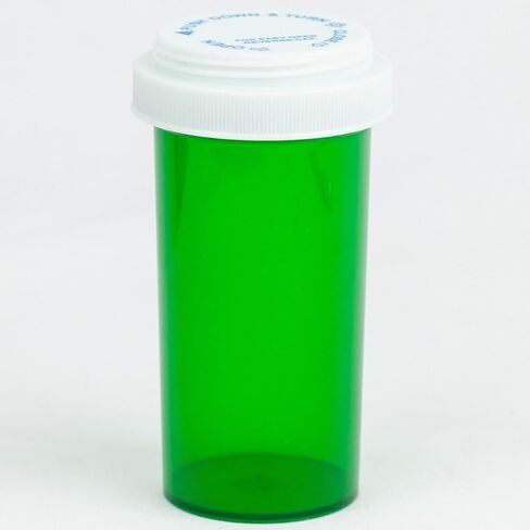 Five Star Supplies Plastic Pill Bottles - Reversible Cap Easy Open & Child Resistant - Pill Container Prescription Vial - Easy Open/Push N Turn (Amber, 16 DRAM 240 ct.) in Kuwait