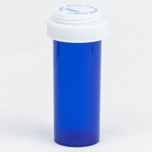 Five Star Supplies Plastic Pill Bottles - Reversible Cap Easy Open & Child Resistant - Pill Container Prescription Vial - Easy Open/Push N Turn (Amber, 16 DRAM 240 ct.) in Kuwait