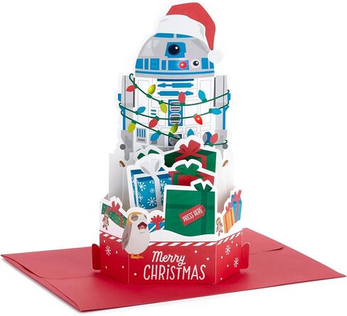 Hallmark Paper Wonder Star Wars Displayable Pop Up Christmas Card with Music (R2-D2, We Wish You a Merry Christmas), May the 4th in Saudi Arabia