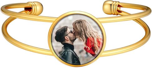 Supcare Women Men Bracelet with Picture Inside,Custom Picture Bracelet Personalized Photo Jewelry Gifts for Christams (with Gift Package) in Saudi Arabia