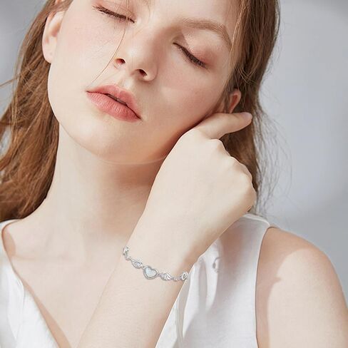 سوار Angel Wing للنساء 925 Sterling Silver Opal Angel Wing Bracelet هدية مجوهرات قابلة للتعديل للنساء in Kuwait