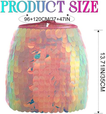 GRAEEN Mermaid Sequin Belly Dance Skirt Mini Wrap Skirts for Women in Saudi Arabia