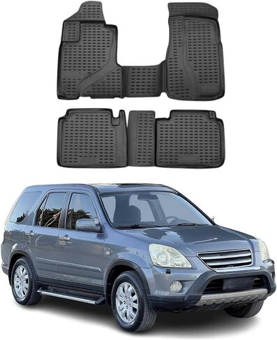 OMAC Floor Mats Liner for Honda CR-V 2002-2006 Black TPE All-Weather 4 Pcs in Kuwait