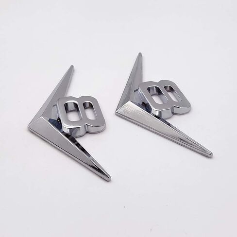 2x Chrome Metal V8 Logo Emblem Premium 3D V-8 Engine Badge Auto Sticker Decal (Silver) in Kuwait