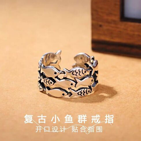 S925 STERLING SILVER SILVER RING OPN OPER RING-حلقة إبداعية للجنسين الحد الأدنى ، حلقة إصبع عصرية للرجال والنساء ، الحجم القابل للتعديل 4-8 in Kuwait