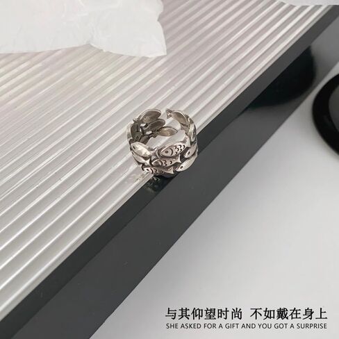 S925 STERLING SILVER SILVER RING OPN OPER RING-حلقة إبداعية للجنسين الحد الأدنى ، حلقة إصبع عصرية للرجال والنساء ، الحجم القابل للتعديل 4-8 in Kuwait