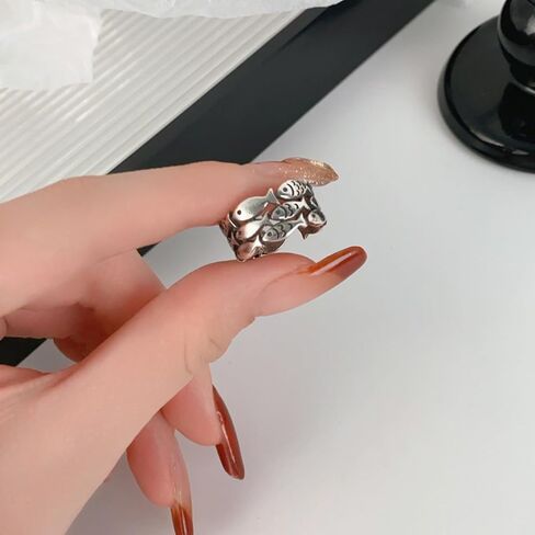 S925 STERLING SILVER SILVER RING OPN OPER RING-حلقة إبداعية للجنسين الحد الأدنى ، حلقة إصبع عصرية للرجال والنساء ، الحجم القابل للتعديل 4-8 in Kuwait