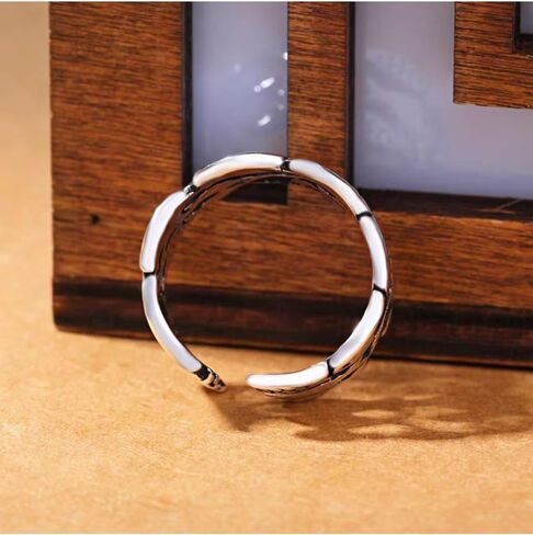 S925 STERLING SILVER SILVER RING OPN OPER RING-حلقة إبداعية للجنسين الحد الأدنى ، حلقة إصبع عصرية للرجال والنساء ، الحجم القابل للتعديل 4-8 in Kuwait