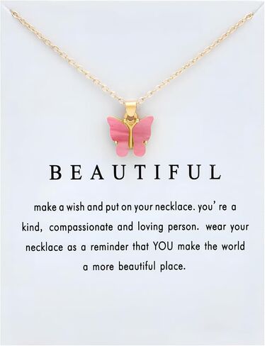 NEWITIN 10 Pieces Colorful Butterfly Pendant Necklace Set for Women Costume Jewelry Gold Plated Adjustable Necklaces Bohemian Dainty Acrylic Butterfly Chain Necklace Set for Women in Saudi Arabia
