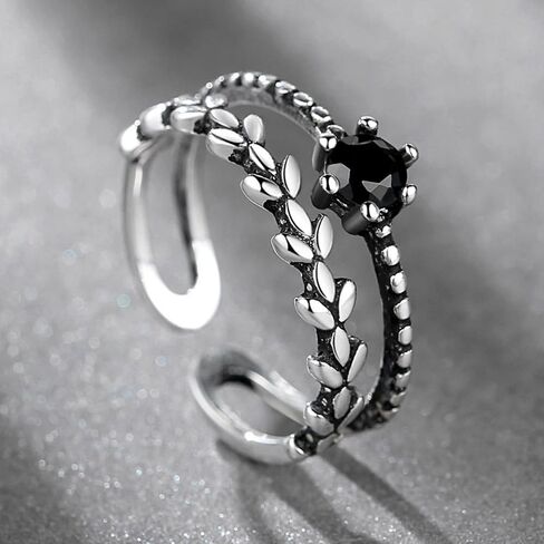 S925 STERLING SILVER SILVER RING OPN OPER RING-حلقة إبداعية للجنسين الحد الأدنى ، حلقة إصبع عصرية للرجال والنساء ، الحجم القابل للتعديل 4-8 in Saudi Arabia