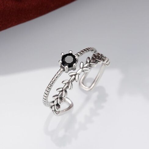 S925 STERLING SILVER SILVER RING OPN OPER RING-حلقة إبداعية للجنسين الحد الأدنى ، حلقة إصبع عصرية للرجال والنساء ، الحجم القابل للتعديل 4-8 in Saudi Arabia