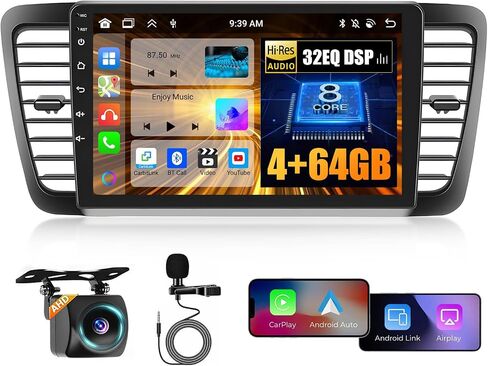 Hikity for Subaru Legacy Outback 2005 2006 2007 2009 2009 (LHD) Android Car Stereo Wireless Carplay Android Auto ، 2+64g 9 inch touchscreen Radio WiFi GPS Navigation Bluetooth FM RDS EQ Mirror Link in Kuwait