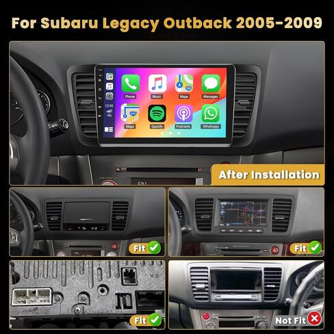 Hikity for Subaru Legacy Outback 2005 2006 2007 2009 2009 (LHD) Android Car Stereo Wireless Carplay Android Auto ، 2+64g 9 inch touchscreen Radio WiFi GPS Navigation Bluetooth FM RDS EQ Mirror Link in Kuwait
