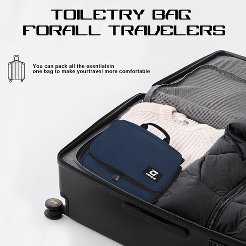 Goloni 10-Compartment Hanging Travel Toiletry Bag for Men & Women - Large Makeup & Toiletries Organizer with Smooth Zippers,XXL Swivel Metal Hook - Perfect for Travel, Camping, and Daily Use in Kuwait