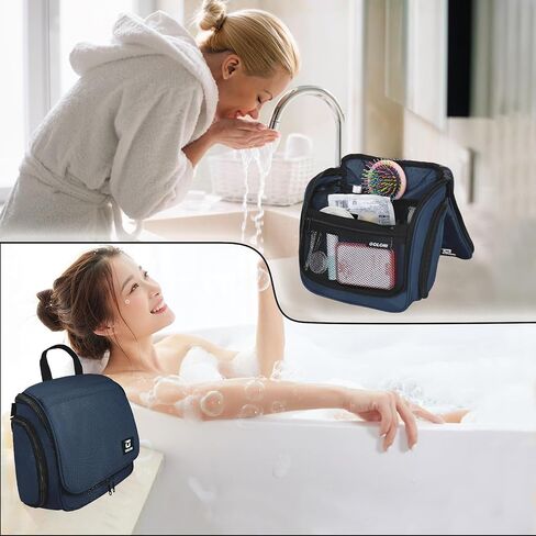 Goloni 10-Compartment Hanging Travel Toiletry Bag for Men & Women - Large Makeup & Toiletries Organizer with Smooth Zippers,XXL Swivel Metal Hook - Perfect for Travel, Camping, and Daily Use in Kuwait