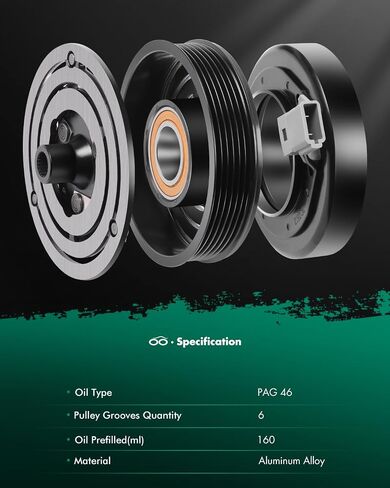 SCITOO AC compressor clutch for Ford Bronco for F-150 for F-250 for F-350 for F53 for Mustang for Sable for Taurus 3.8L 3.9L 4.9L 5.0L 5.8L 7.5L for Mercury Sable 3.8L 1993-1996 () in Saudi Arabia