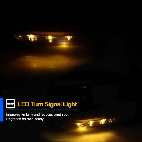 مواصفات توليف الإشارة LED LED طية الحرارة الكروم اليمنى على جانب الراكب مرآة متوافقة مع 2013-2019 دودج رام 1500 in Kuwait