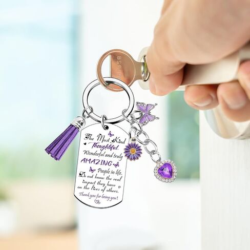 Best Friend Birthday Gifts for Women - Inspirational Friendship Keychain Purple Butterfly Charm Gift for Female Friends, Long Distance Graduation Going Away Thank You Themed Keyring for Bestie in Saudi Arabia