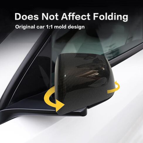 Rearview Mirror Guard Cover for 2020-2024 Tesla Model Y Side Mirror Cover External Accessories (Glossy Black, Model Y) in Saudi Arabia