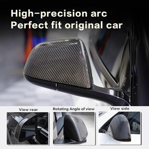 Rearview Mirror Guard Cover for 2020-2024 Tesla Model Y Side Mirror Cover External Accessories (Glossy Black, Model Y) in Saudi Arabia