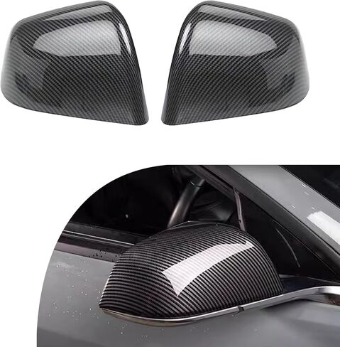 Rearview Mirror Guard Cover for 2020-2024 Tesla Model Y Side Mirror Cover External Accessories (Glossy Black, Model Y) in Saudi Arabia