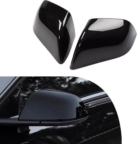 غطاء حراسة مرآة الرؤية الخلفية لعام 2020-2024 Tesla Model Y Side Mirror Cover Accessories (Black Black ، Model Y) in Kuwait