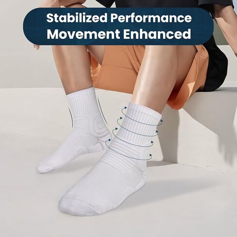 Compression Socks Men 5 Pairs, Cotton Athletic Crew Socks Cushioned Sports Running-Arch Support Work Socks Size 8-10 in Saudi Arabia