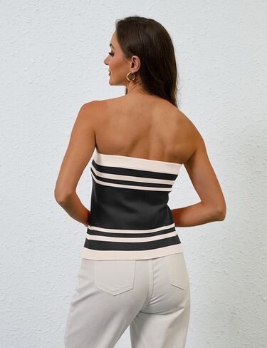 Missactiver Women's Y2K Color Block Bandeau Tops Bandeau Bandeau Blockless Slights Slistr in Kuwait