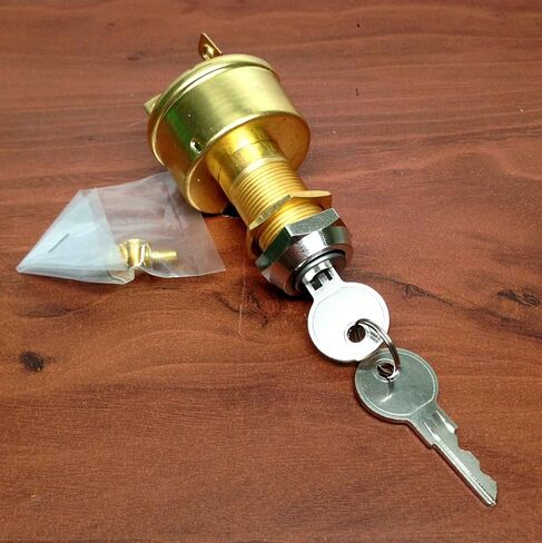 MARINE BRASS IGNITION STARTER SWITCH 3 TERMINALS 3 POSITIONS HEAVY DUTY OFF ON in Saudi Arabia
