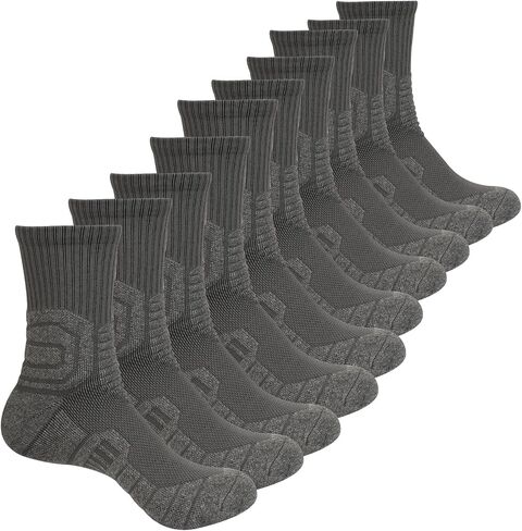 Compression Socks Men 5 Pairs, Cotton Athletic Crew Socks Cushioned Sports Running-Arch Support Work Socks Size 8-10 in Saudi Arabia