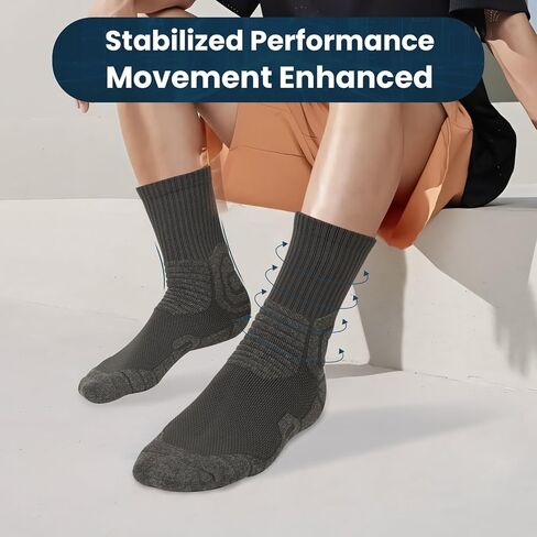 Compression Socks Men 5 Pairs, Cotton Athletic Crew Socks Cushioned Sports Running-Arch Support Work Socks Size 8-10 in Saudi Arabia