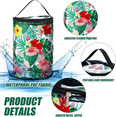 Beach Gifts Heavy Duty Clear Lotion Toiletry Bags for Travel Sunscreen Makeup Cosmetic Pouch Cylinder Bag Waterproof Portable Trip Bag with Handle Zipper(Beach Life) in Kuwait