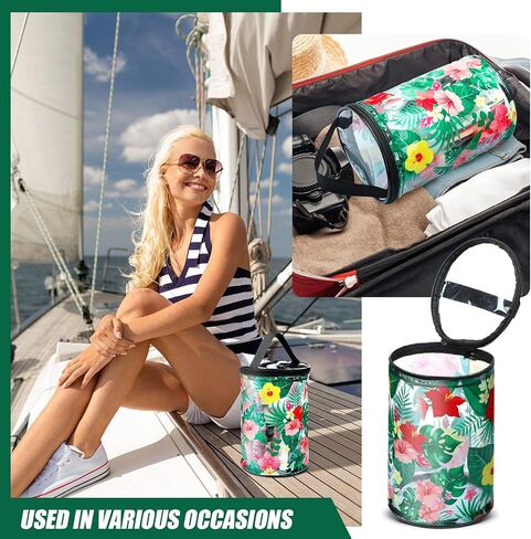Beach Gifts Heavy Duty Clear Lotion Toiletry Bags for Travel Sunscreen Makeup Cosmetic Pouch Cylinder Bag Waterproof Portable Trip Bag with Handle Zipper(Beach Life) in Kuwait