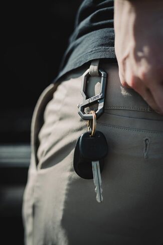 URBAN ARMOR GEAR UAG Civilian Everyday Carabiner - Premium Alloy Quick Release Dual Compartment EDC Key Holder Key Organiser with Stainless Steel Bottle Opener, Grey in Saudi Arabia