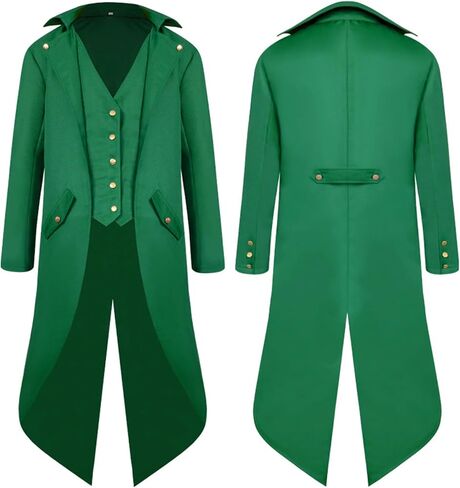 أزياء القديس باتريكز يوم البالغين الرجال الأخضر سانت سانت باتريك ملابس السترة سترة steampunk tailcoat للرجال in Kuwait