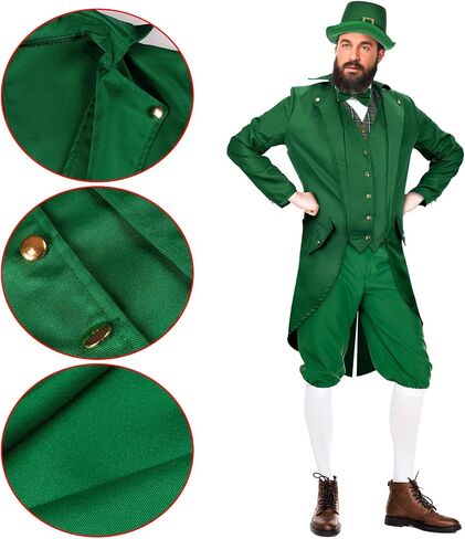 أزياء القديس باتريكز يوم البالغين الرجال الأخضر سانت سانت باتريك ملابس السترة سترة steampunk tailcoat للرجال in Kuwait