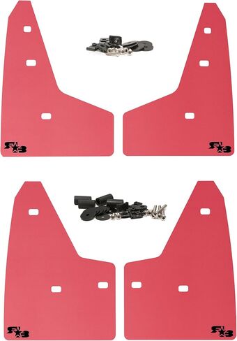 Rokblokz Mud Dail for 2016-2018 Ford Focus RS - مجموعة من 4 ألوان متعددة متوفرة - حراس الطين مقطوعون وملاءمة - يشمل جميع أجهزة التثبيت (الأزرق الفاتح مع شعار أسود) in Kuwait