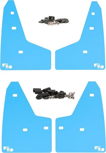 Rokblokz Mud Dail for 2016-2018 Ford Focus RS - مجموعة من 4 ألوان متعددة متوفرة - حراس الطين مقطوعون وملاءمة - يشمل جميع أجهزة التثبيت (الأزرق الفاتح مع شعار أسود) in Kuwait