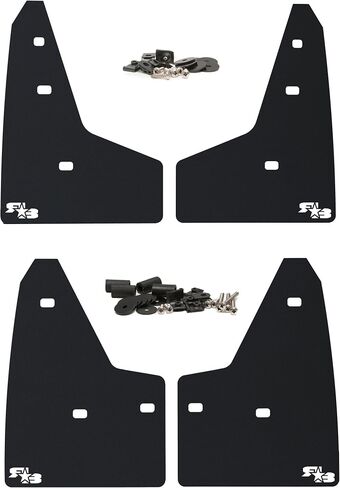Rokblokz Mud Dail for 2016-2018 Ford Focus RS - مجموعة من 4 ألوان متعددة متوفرة - حراس الطين مقطوعون وملاءمة - يشمل جميع أجهزة التثبيت (الأزرق الفاتح مع شعار أسود) in Kuwait