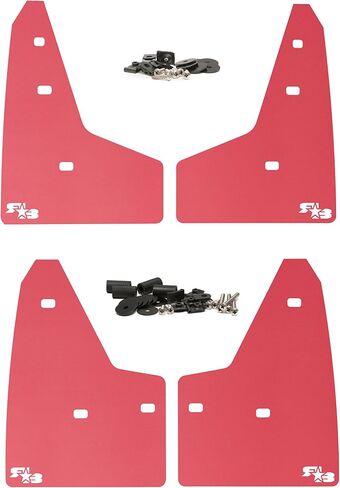 Rokblokz Mud Dail for 2016-2018 Ford Focus RS - مجموعة من 4 ألوان متعددة متوفرة - حراس الطين مقطوعون وملاءمة - يشمل جميع أجهزة التثبيت (الأزرق الفاتح مع شعار أسود) in Kuwait